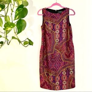 Ralph Lauren 100% Silk Paisley Print Dress, Size 4
